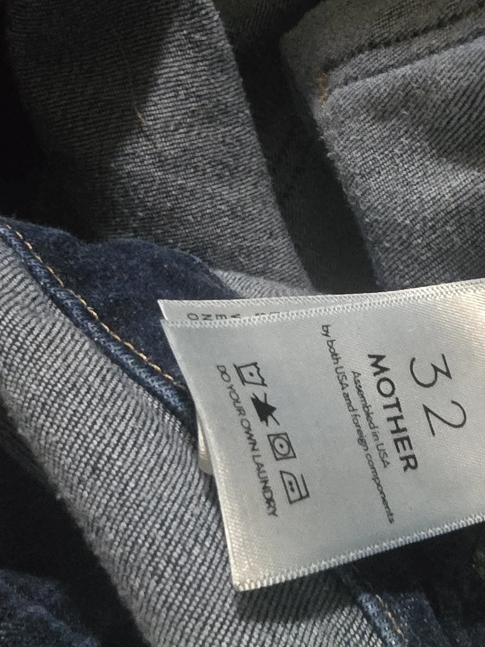 MOTHER Dark Blue Denim High-Waist Overalls with Ponte-style Bodice - Picture 6 of 6